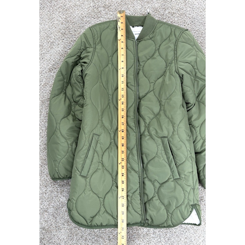 Old‎ Navy Water-Resistant Sherpa-Lined Quilted Zip Jacket Women's XS Green NWOT - Picture 8 of 9